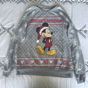 Vintage Disney Mickey Mouse Merry Christmas Sweatshirt Adult Size Medium